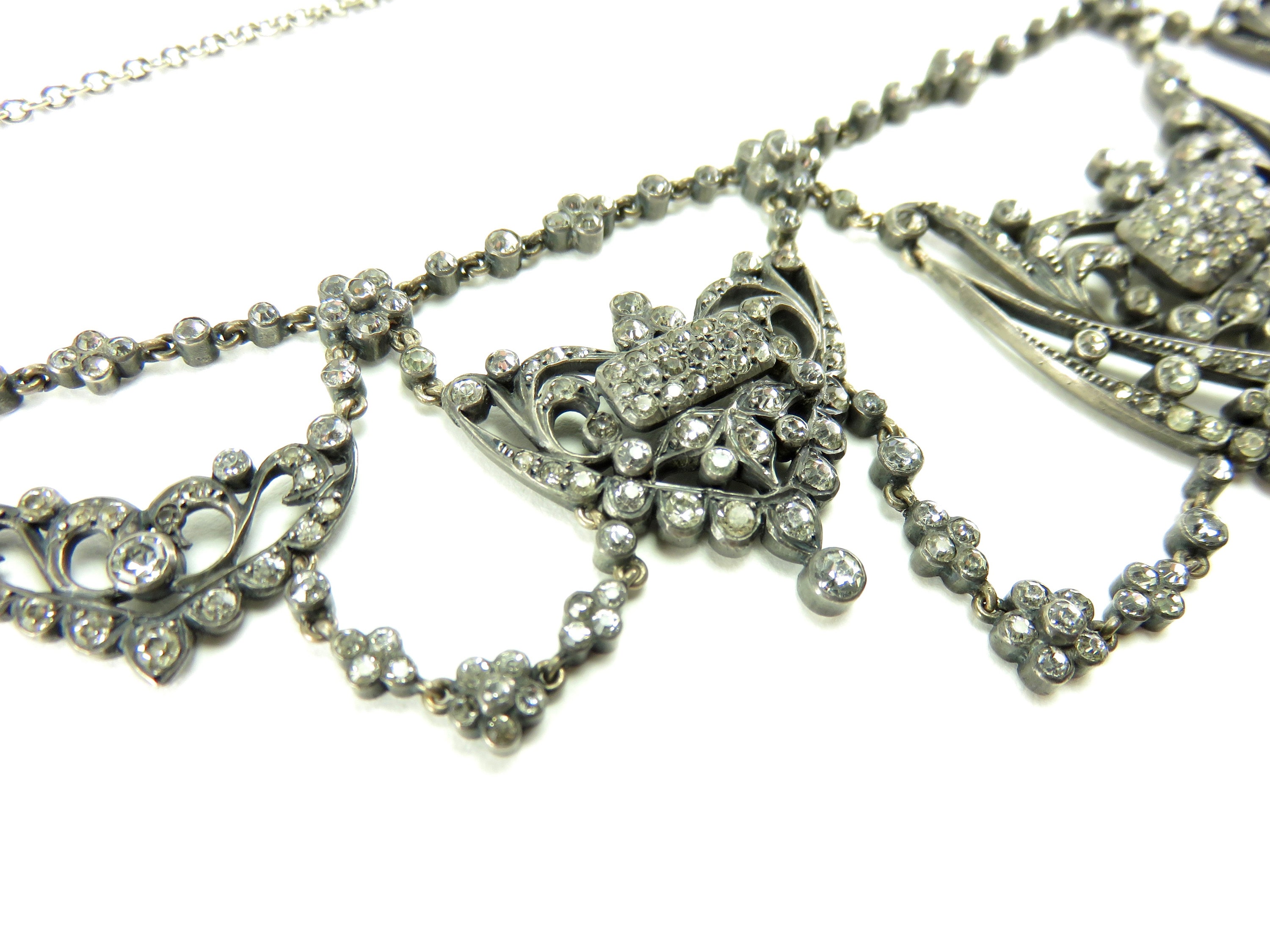 Circa 1900. Silver and Paste Stone Necklace - Etsy