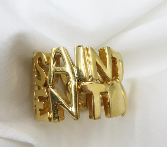 Circa 1980's Yves Saint Laurent Logo Cuff - image 3