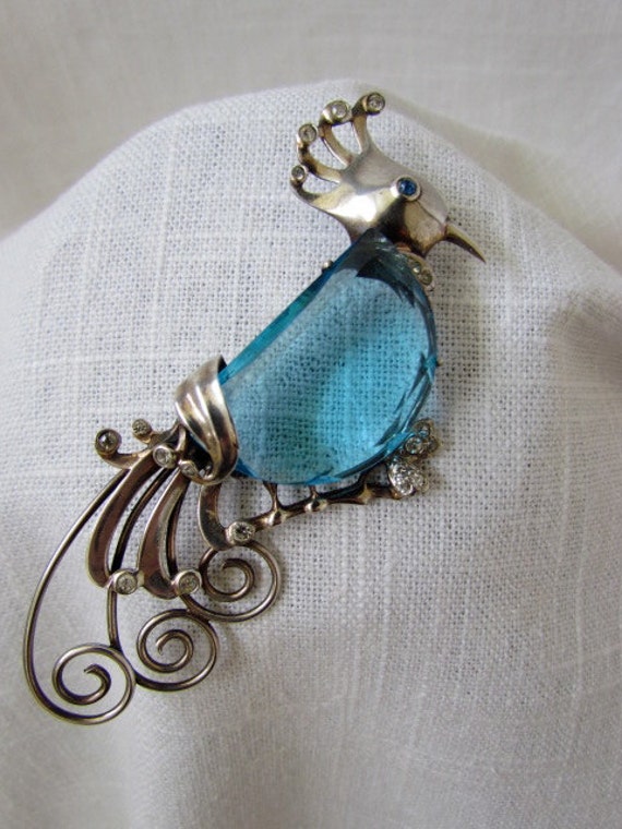 Circa 1930's Peacock Brooch