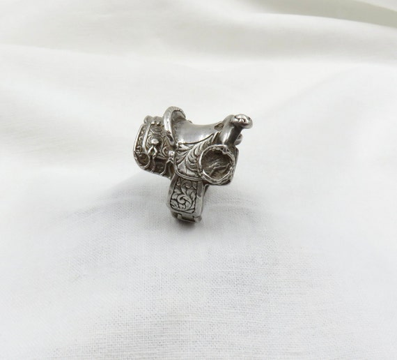Vintage Silver Saddle Ring - image 2