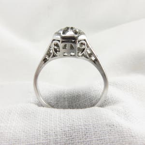 Circa 1915 Edwardian Platinum Engagement Ring with French Cut Diamonds, VS2 Clarity. image 7