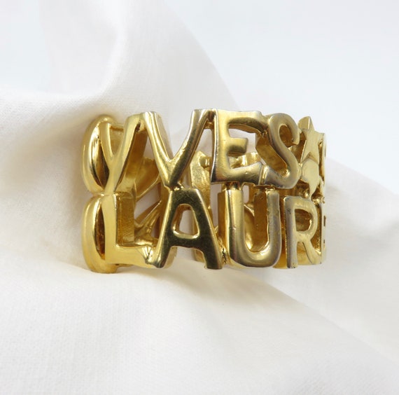 Circa 1980's Yves Saint Laurent Logo Cuff - image 2