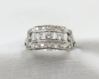 Circa 1950 Platinum and Diamond Band