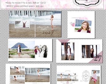 Senior Album,2024-2027 Alexis -10x10in. Senior Girl Album,- photo book, graduation album, photoshop template