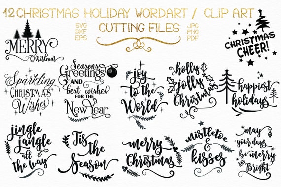 12 Weihnachten Urlaub Sprüche / Wordart / Clipart & 23 Etsy