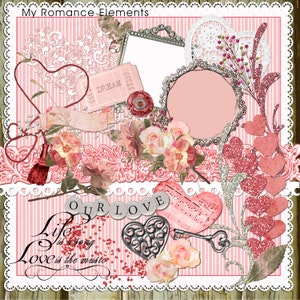 My Romance Clip Art & Element Pack- 49 Piece Set.  ** Instant Download**