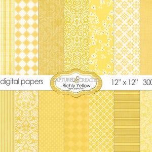 18 Richly Yellow Digital Paper Pack