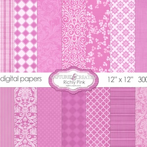 18 Richly Pink Digital Paper Pack