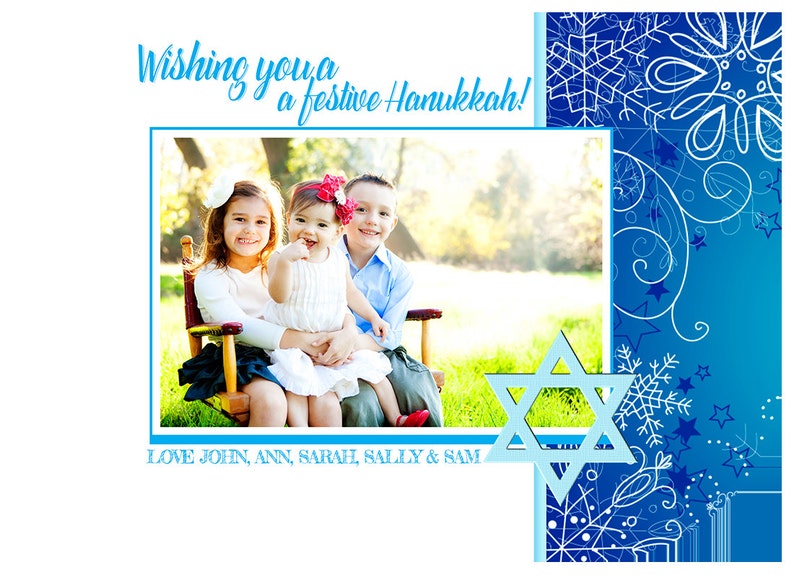 Hanukkah Photo Cardc&c Holiday/ Christmas Photo Card Etsy