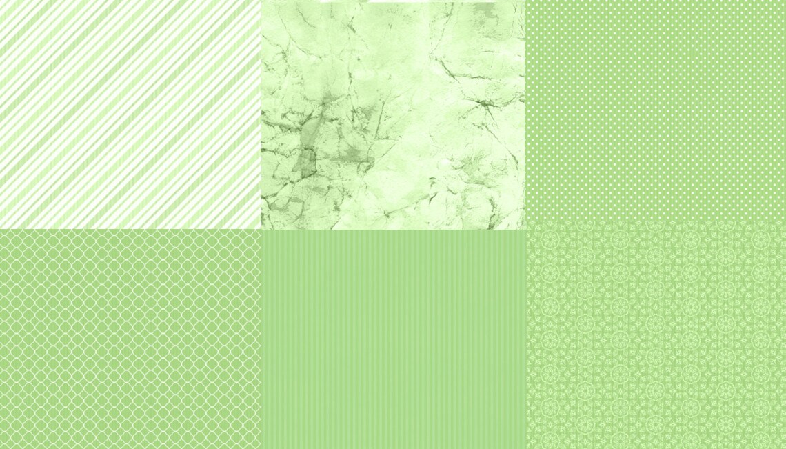 Fresh & Fun Green Scrapbook Digital Paper Pack 18**INSTANT DOWNLOAD ...