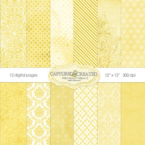 Wild About Yellow 2 -  Digital Paper Pack Collection *Instant Download*