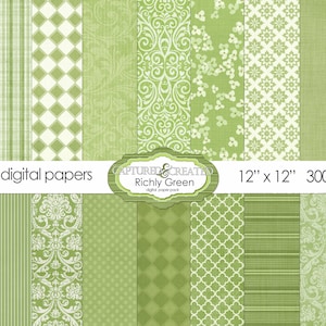 18 Richly Green Digital Paper Pack