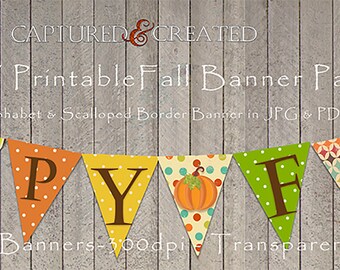 Thanksgiving & Fall  DIY Printable Banner*** Instant Download-Thanksgiving /Fall Printables -Thanksgiving Party Supplies