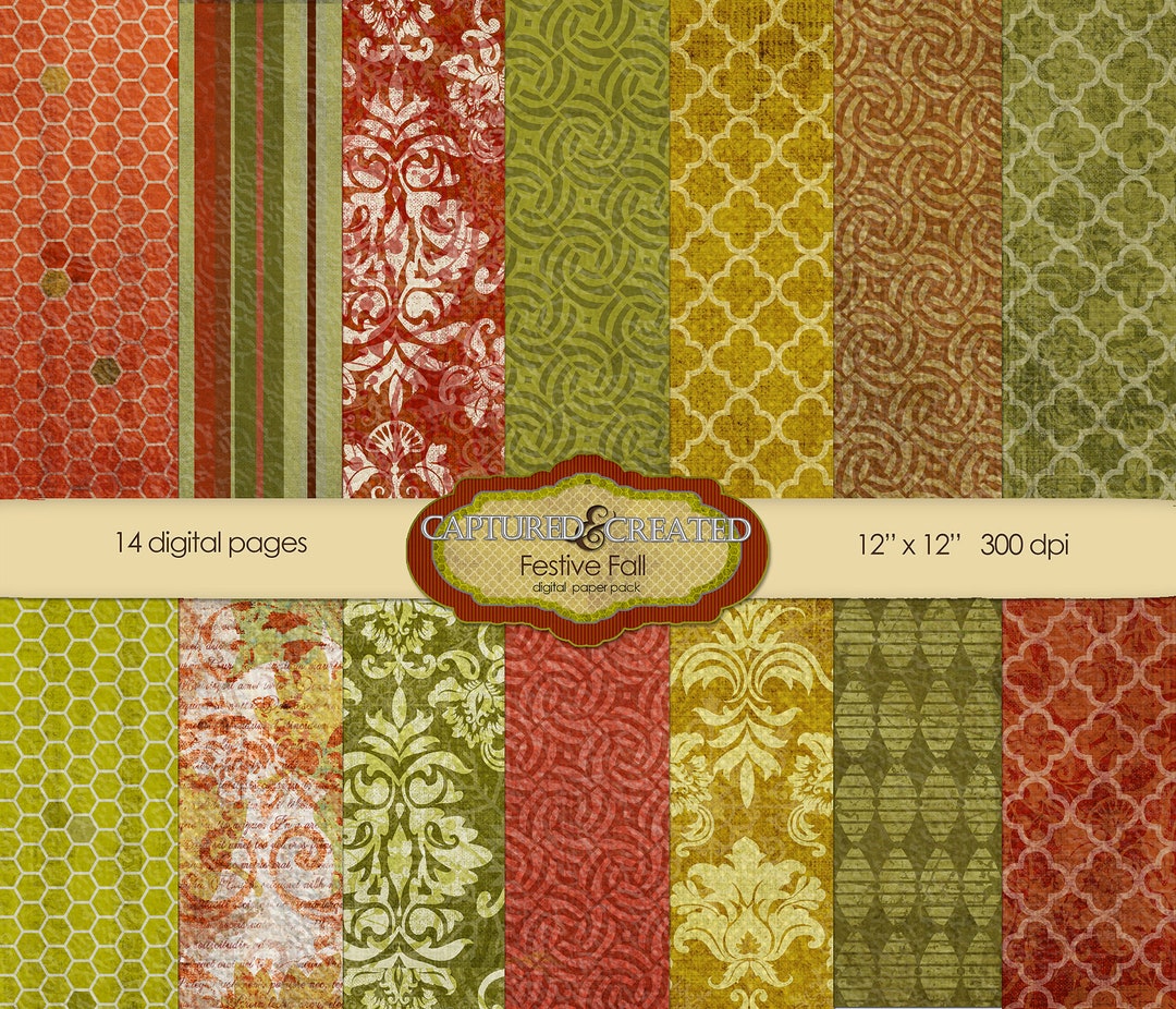Festive Fall Digital Paper Pack ***********INSTANT DOWNLOAD ...