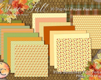 20 Festive Fall Paper With Seamless Patterns