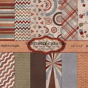 Guy Time Rust Tones Paper Pack - 16 **Instant Download**