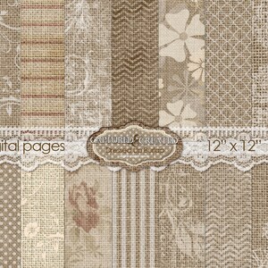 Dressed Up Burlap 18: Mega Digital Paper Pack**INSTANT DOWNLOAD*