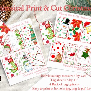 12 Whimsical Print & Cut Christmas Gift Tags