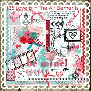 L'amore è nell'aria 135 elementi/clipart **** Download immediato****