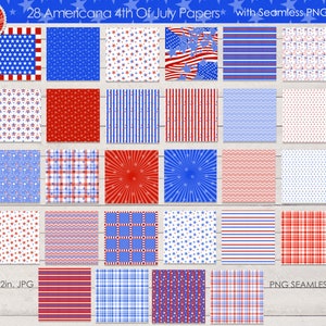 28- Americana 4 juillet Papiers numériques et png transparents