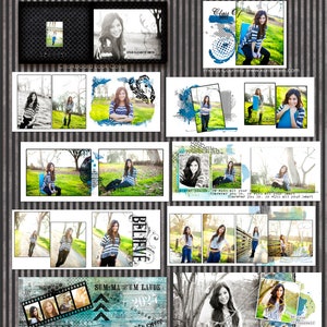 Updated Senior Album-2024-2027-Kylie 8.5 X 11 in. Senior Girl Album, Romantic- Grunge Chic- photo book, graduation album, *Instant Download*