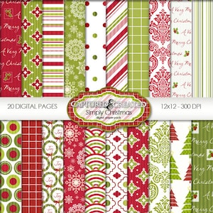 Simply Christmas: Mega Digital Paper Pack Collection******INSTANT DOWNLOAD******