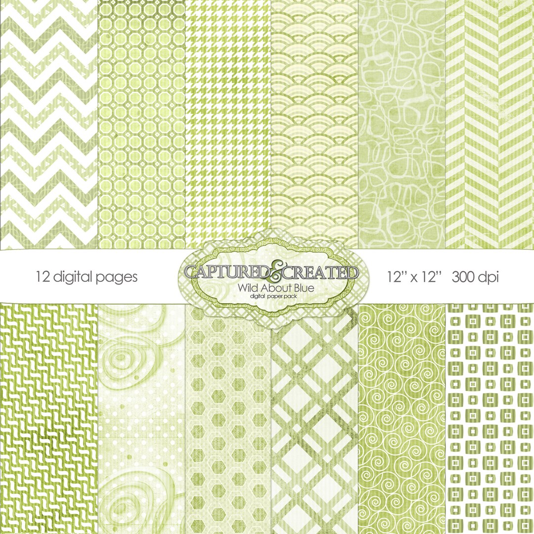 Wild About Green Digital Paper Pack Collection *instant Download* - Etsy