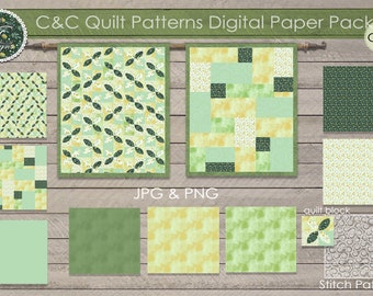 8 Quilt Muster Digital Paper Pack Q-2P