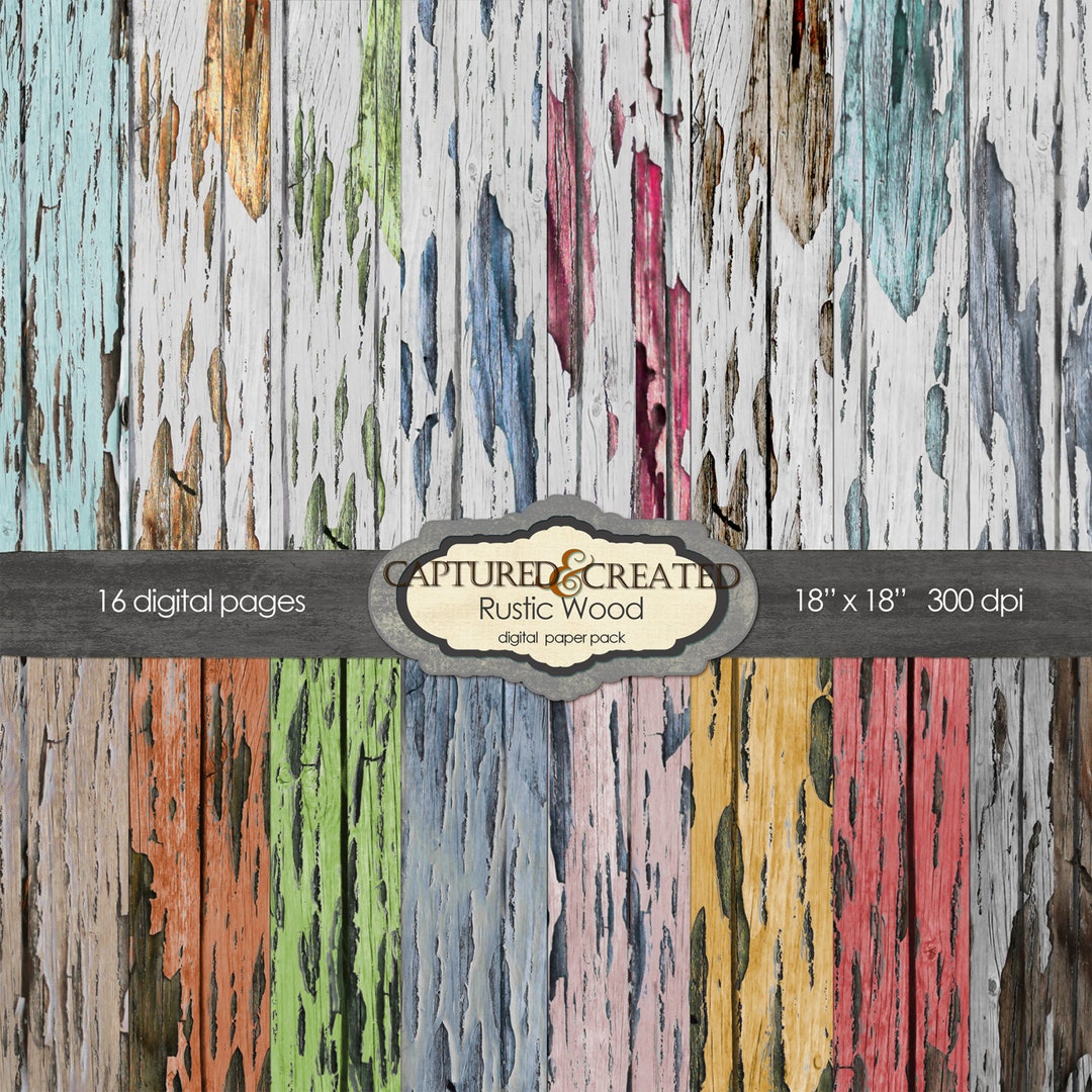 Rustic Woods 16 Digital Paper Pack **INSTANT DOWNLOAD** Wood ...
