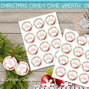 DIY-SVG- Weihnachten Candy Cane Kranz Geschenkanhänger