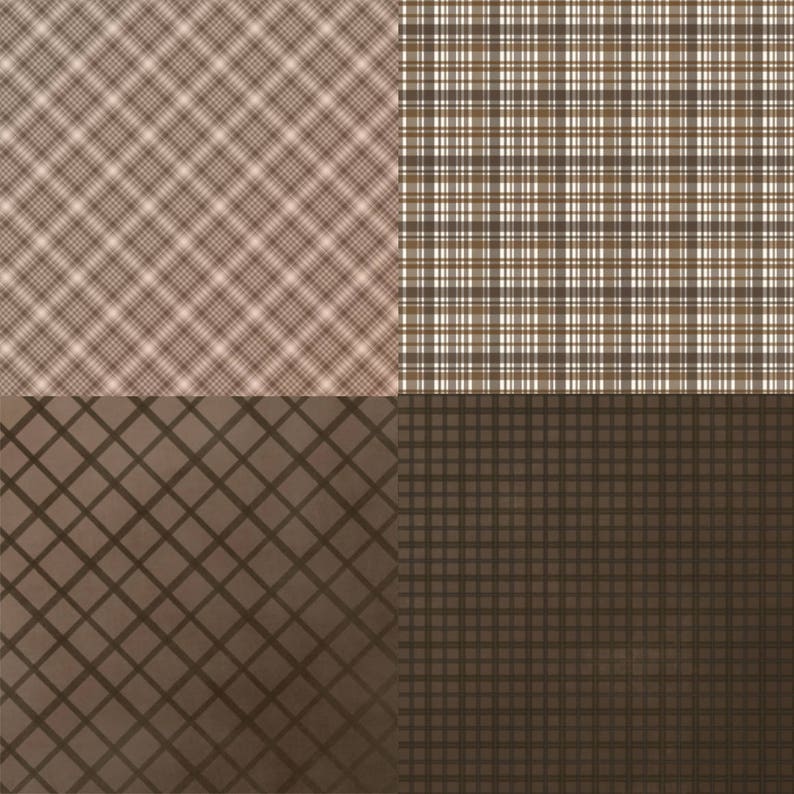 Sandstone-A Study In Plaid 18 Digital PapersBrown Tones*****Instant Download