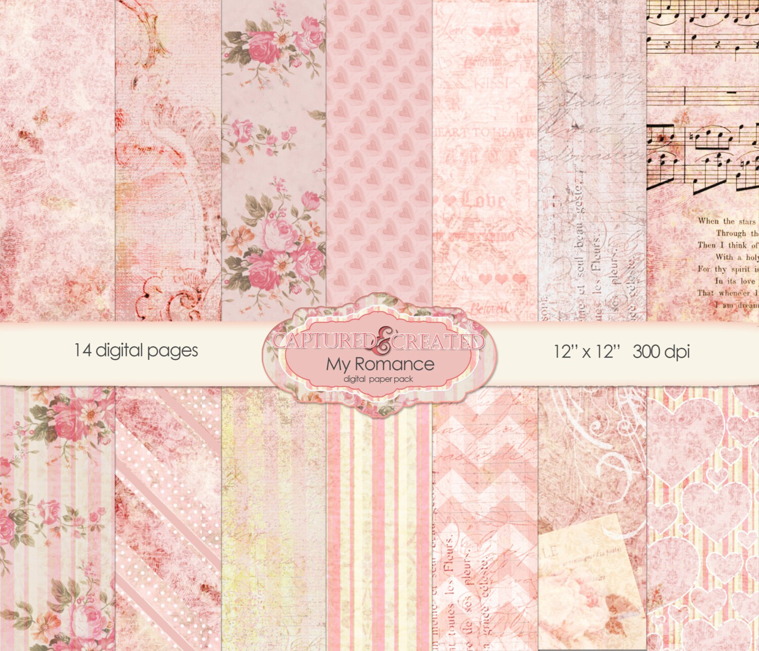 My Romance Clip Art & Element Pack- 49 Piece Set. ** Instant Download ...