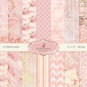 My Romance Digital Paper Pack -14 Papers *** Instant Downloads***