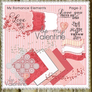 My Romance Clip Art & Element Pack- 49 Piece Set. ** Instant Download ...
