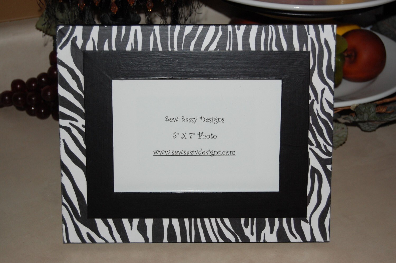 Animal Print Zebra Picture Frame with Color Border Etsy