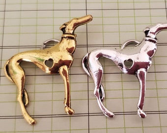 2 Regal Greyhound Pendants with Heart Pendant (JWL)