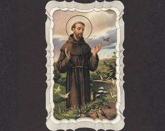 Gilded Saint Francis Prayer for my Pet Holy Card - Available in 2, 5 & 10 Packs (F-EE)