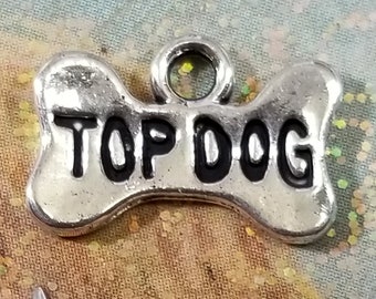 4 TOP DOG Charms - As Dog Bones! - Dogs - Greyhound    (JWL)