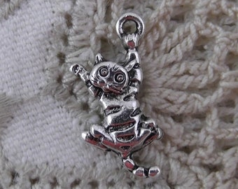 Oeps! Katten! 5 Zilverachtige Hangende Kat Charms - Kat - Kitty - Kitten (JWL)