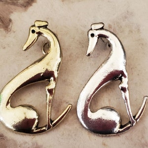 Moderne Stylized Sitting Greyhound Pendant