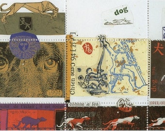 1 feuille Année du chien Artistamps - Greyhound - Chien - Français - Edition Limitée - Discontinuée par artiste - Gummmed - Water Activated (V-F)