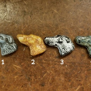 2 GREYHOUND Head Glass Beads or 1 of EACH COLOR Czech Glass Picasso Beads Retired Racing Rescued Dog Puppy jwl image 1