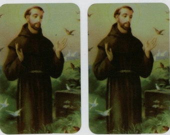 16 Shiny Metallic St Francis of Assisi Stickers (1 page of 16 Stickers) F-Stkr