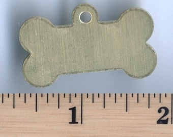 10 Messing Dog Bone Tags - Naam Tag - Charm - Hanger - Gift Tag - Dog Tag (