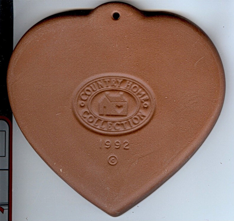 Recipe Booklet Folk Heart Red Bisque 5.5 Clay Cookie Paper Chocolate Candy Art Mold Vintage 1990s Country Home Collection Valentine Gif