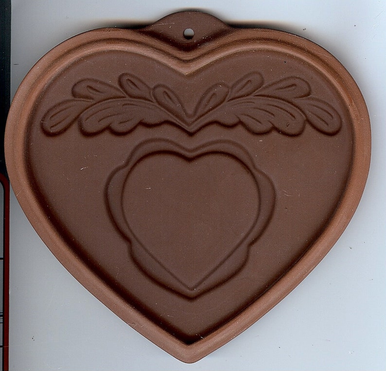 Recipe Booklet Folk Heart Red Bisque 5.5 Clay Cookie Paper Chocolate Candy Art Mold Vintage 1990s Country Home Collection Valentine Gif