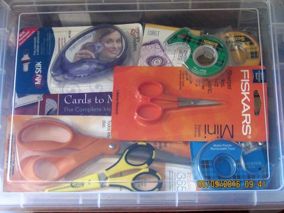 Iris Folding Supplies Kit: Exacto Knife, Cutting Mat. Cutter Bee, Mini & 8  Scissors. Scotch Tape, Bone Folders, Mounting Squares, Container 