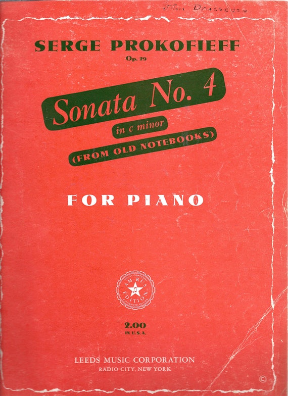 Vintage Sheet Music Leeds Music Corporation Prokofieff Etsy
