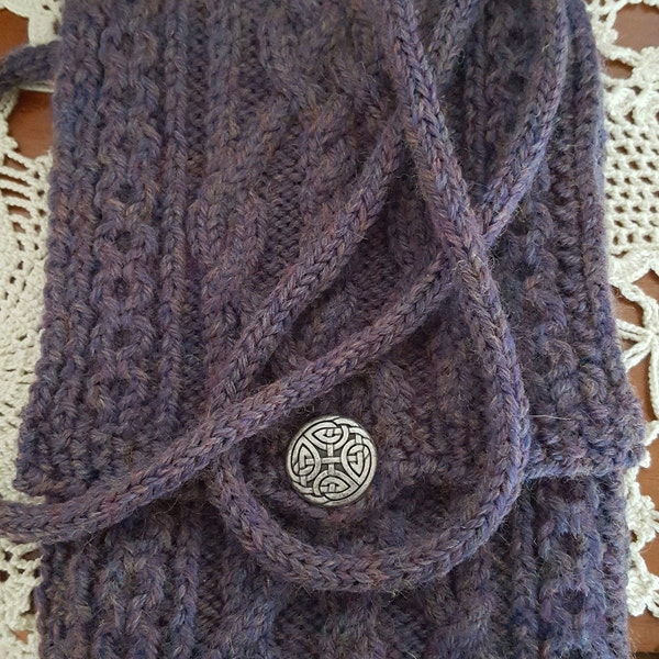 Aran Small Shoulder Bag, met de hand gebreid, 100% Ierse wol