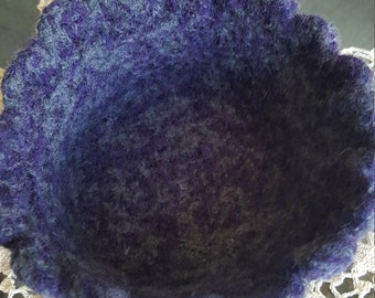 Gray and Purple Felted Bowl